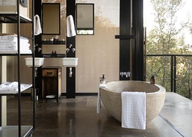 Mediterranean Rustic Spa-Inspired Bathroom