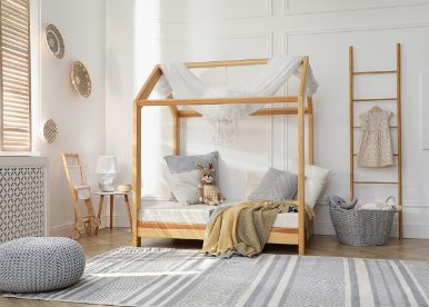 Elegant child's bedroom with a unique bed