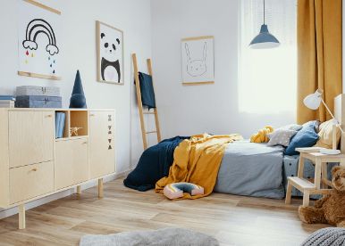 Minimalist sweet bedroom design for children