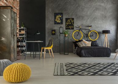 Funky Industrial Fusion of Black and Yellow