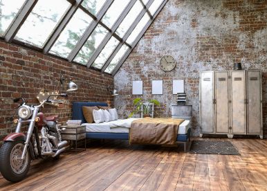 Modern Loft-Style Bedroom with an Industrial Edge