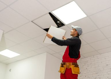 Simple white gypsum ceiling