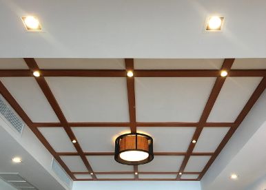 Elegant Wooden Beam False Ceiling