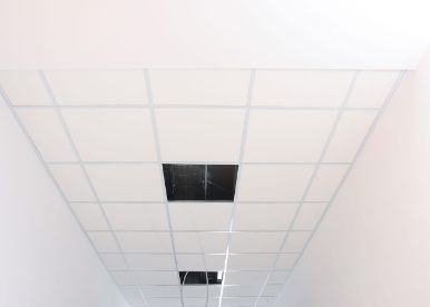 White Geometric Patterned PVC False Ceiling