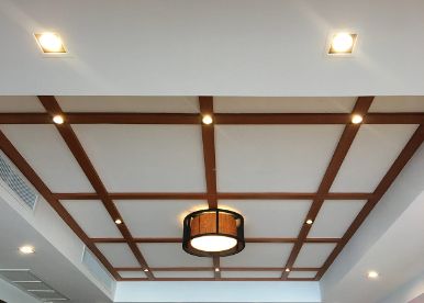 Modern Wooden Chequered Ceiling