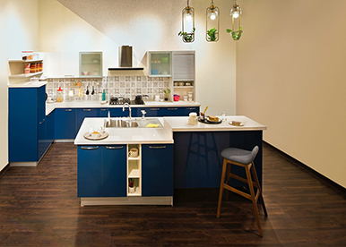 Simple and functional modular kitchen with island