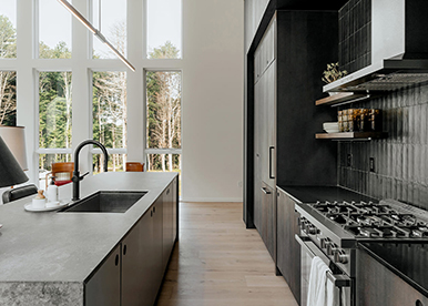 Rich Black Industrial Styled Kitchen Design