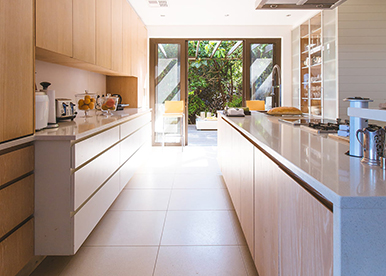 Rectangular Kitchen Design with Island Counter