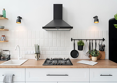 Classic white and brown durable modular kitchen 