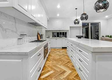 Minimalist Striking Wooden Floor Kitchen