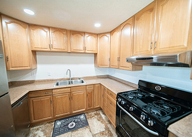 U-Shaped Wooden Modular Kitchen