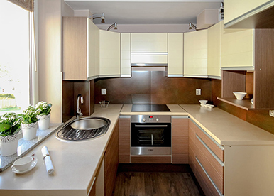 Contemporary Small U-Shaped Kitchen Design