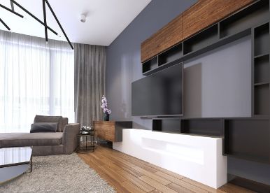 Modern TV Unit With Chic Shelves