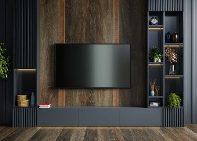 Luxury Matte Black Entertainment Centre